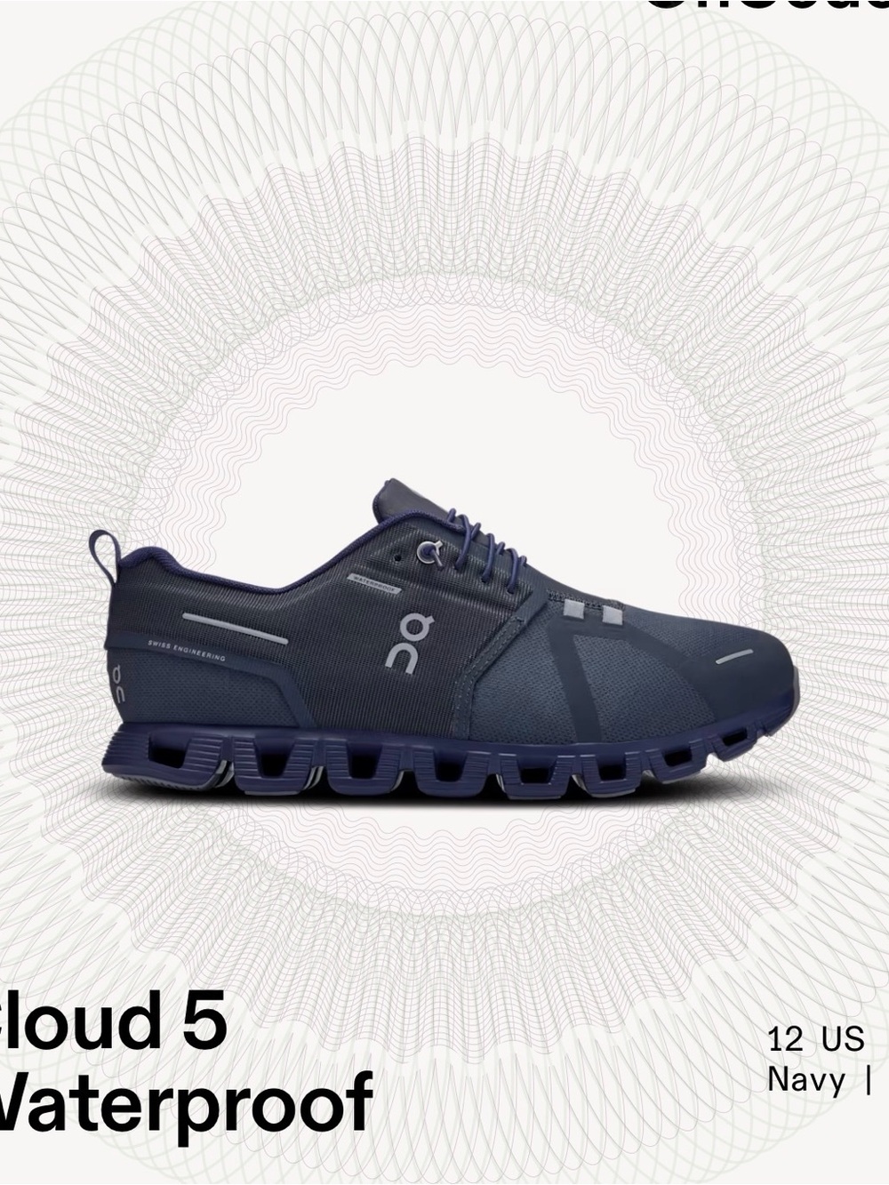 OnCloud Cloud 5 Waterproof - Navy Ink Sneakers